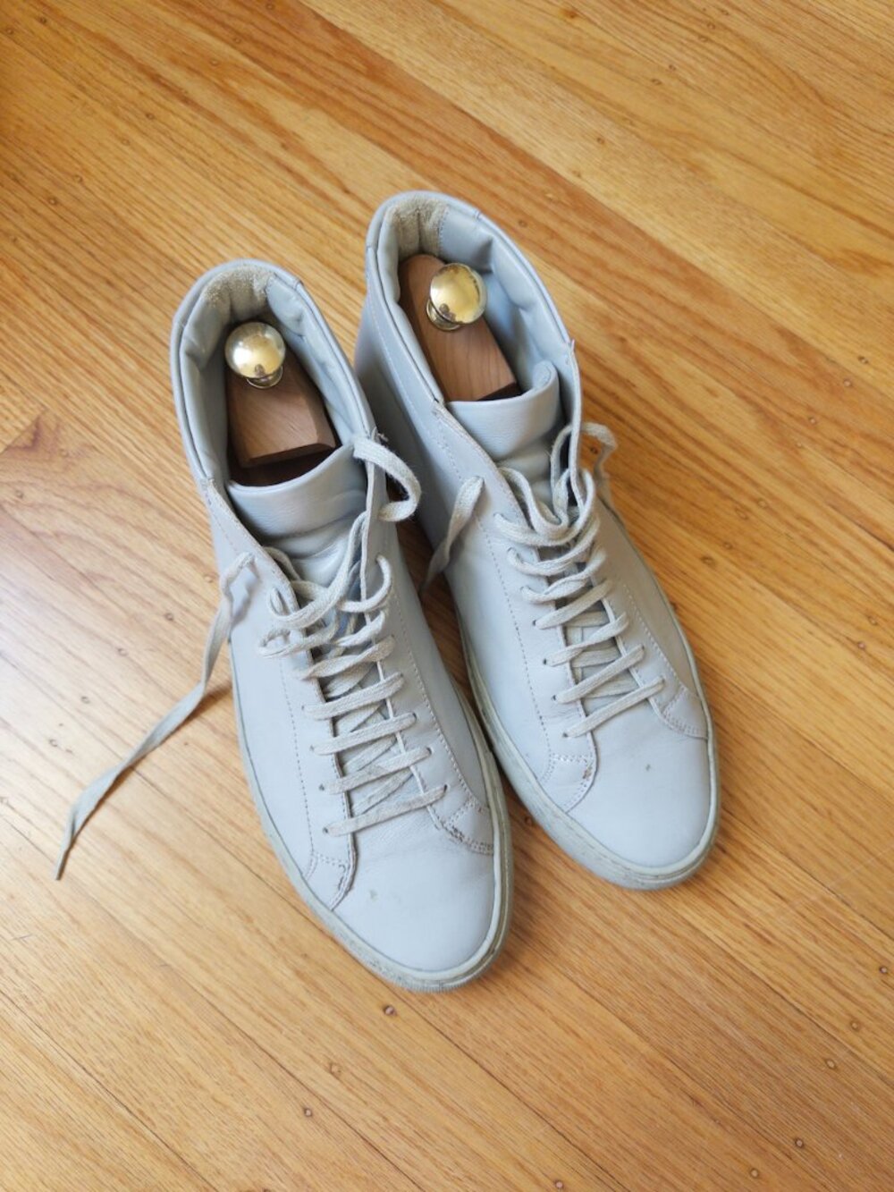 Common Projects Original Achilles Leather High-Top Sneakers Mens 1529 Grey EU 41
